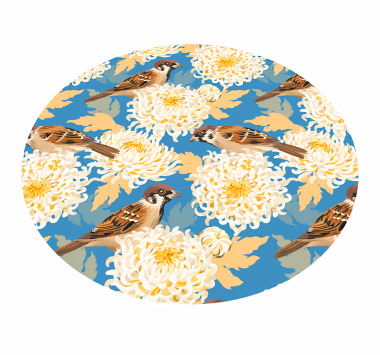 Blomster og planter vinyltæppe spurveblomstermønster - TenStickers