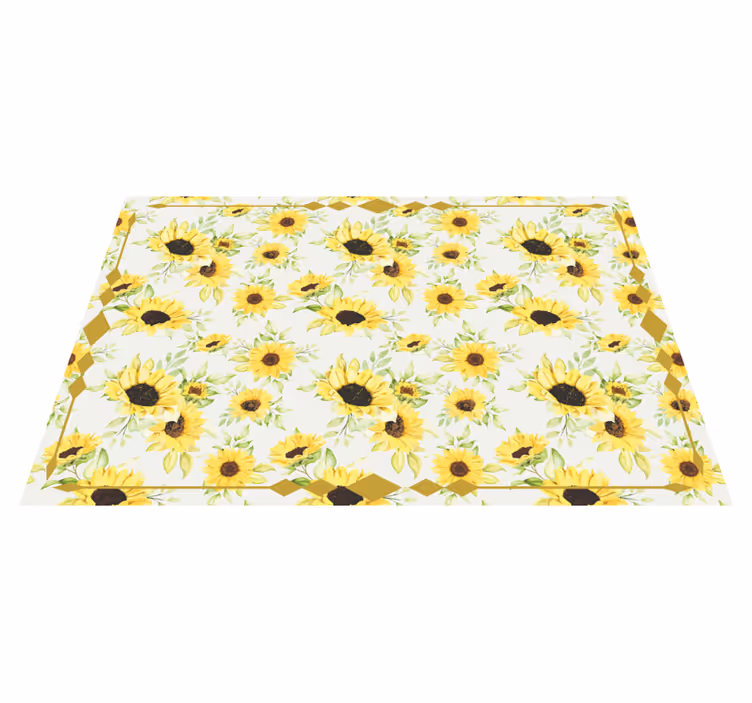 Solrigt blomstermønster Blomster og planter vinyltæppe - TenStickers