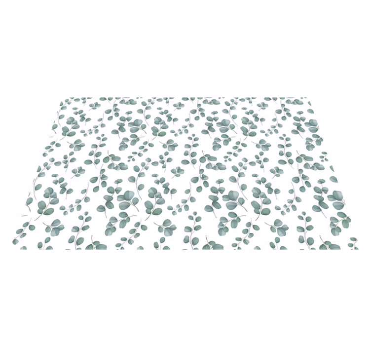 Elegant grønt mønster Blomster og planter vinyltæppe - TenStickers