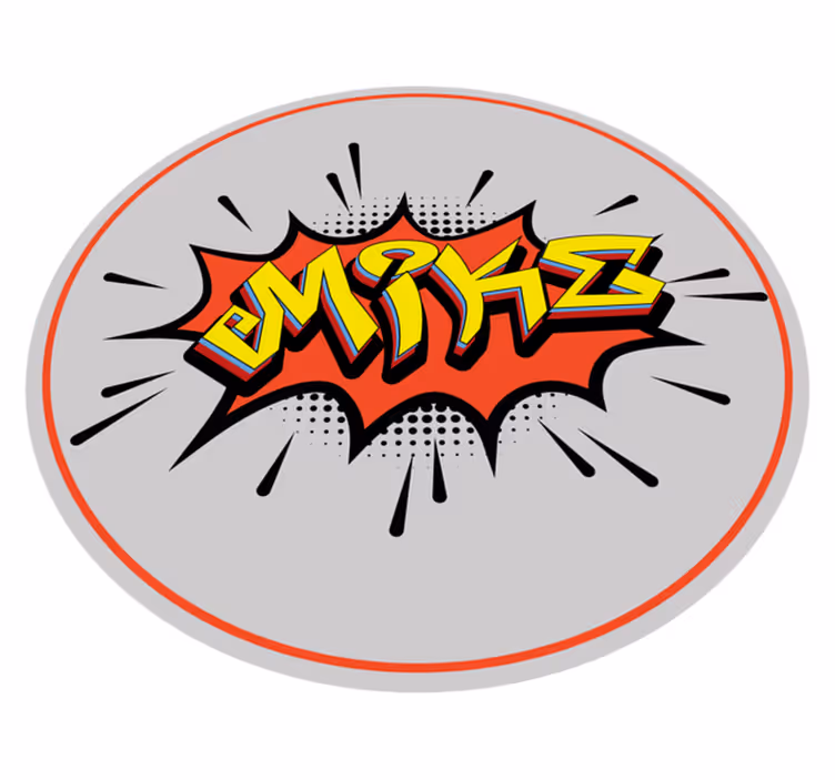 Navneeksplosion vinyl tæppe med navn - TenStickers