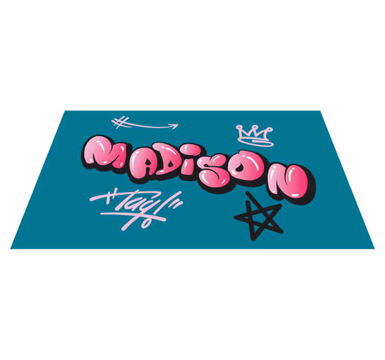 Pink cool bogstaver graffiti personlig dækkeservietter - TenStickers