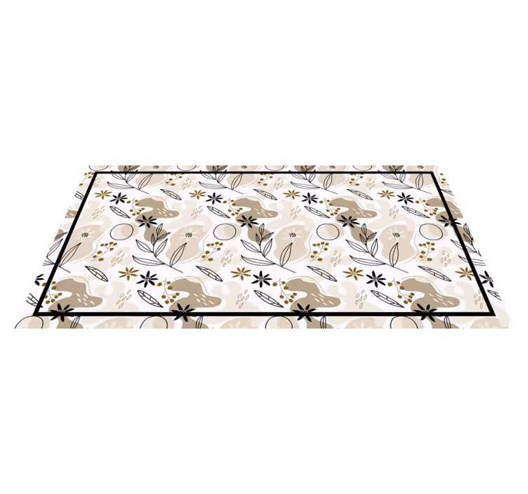Beige løvelementer Blomster og planter vinyltæppe - TenStickers