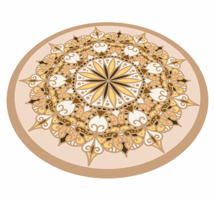Elegant gylden mandala mandala vinyl tæppe - TenStickers
