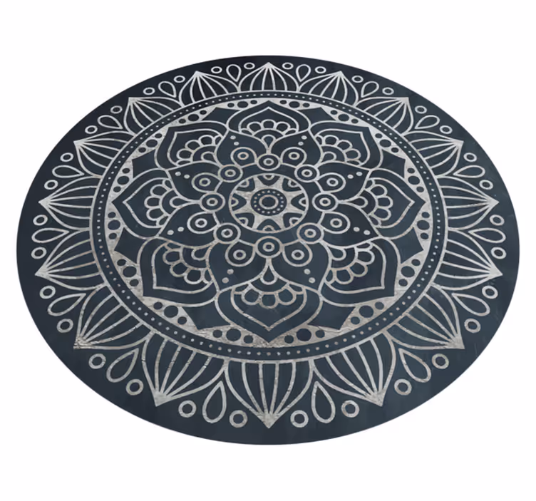 Indviklet gråt koncept mandala vinyl tæppe - TenStickers