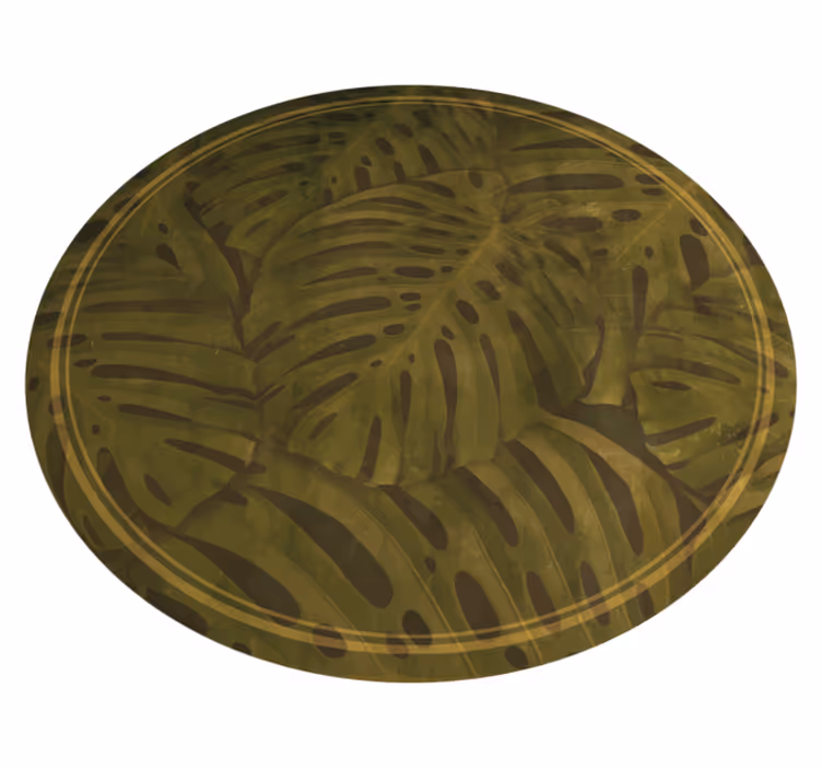 Tropisk bladprint Blomster og planter vinyltæppe - TenStickers