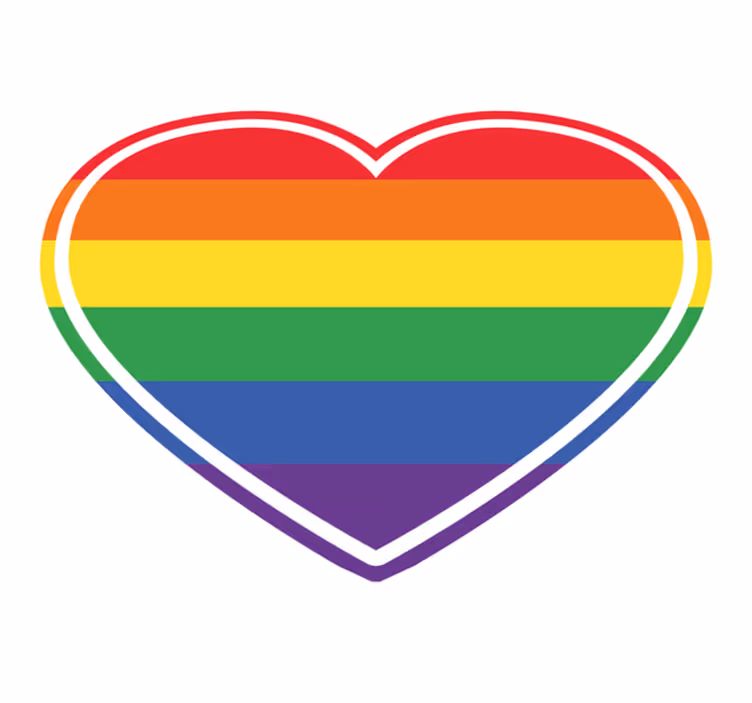 Gay pride fladt i hjerteformet soveværelsestæppe - TenStickers