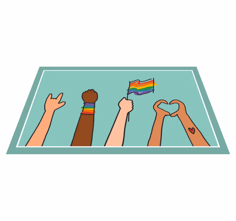 Gay pride doodle style soveværelse tæppe - TenStickers