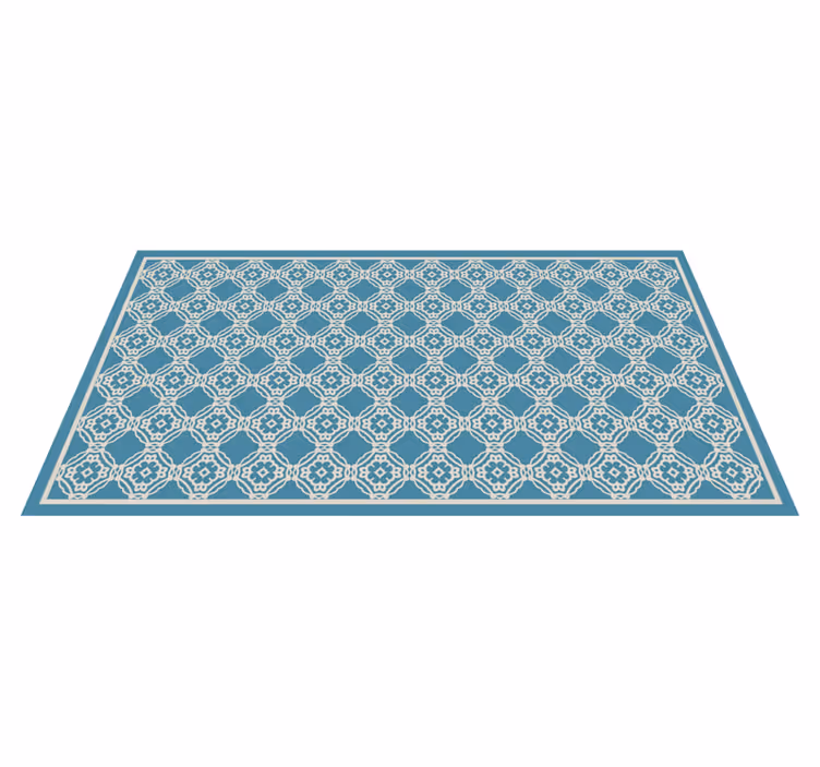 Elegant blå komposition mosaik vinyl tæppe - TenStickers