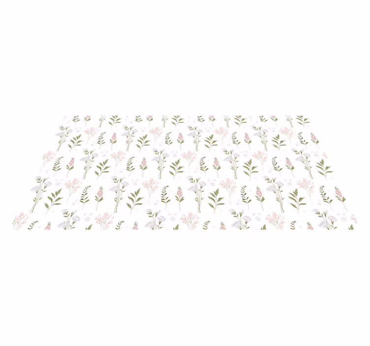 Mønstret æstetik Blomster og planter vinyltæppe - TenStickers