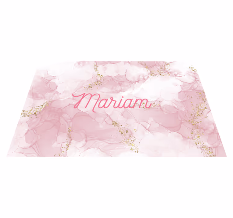Elegant lyserødt navn marmor vinyl tæppe - TenStickers