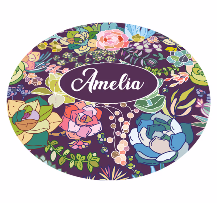 Brugerdefineret blomstermønster vinyltæppe til soveværelse - TenStickers