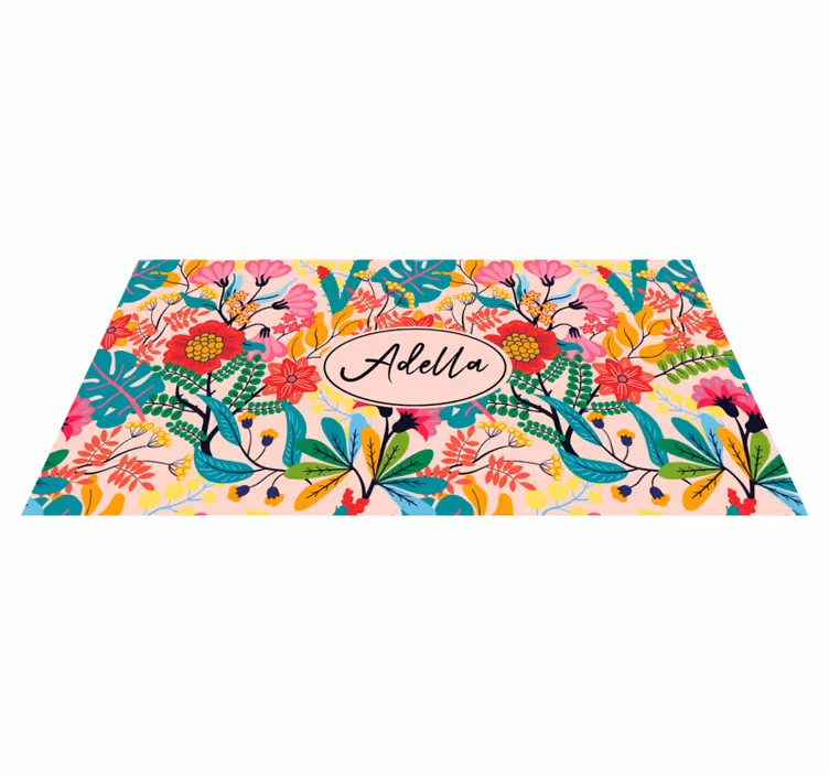 Blomsterdesign vinyltæppe til soveværelse - TenStickers