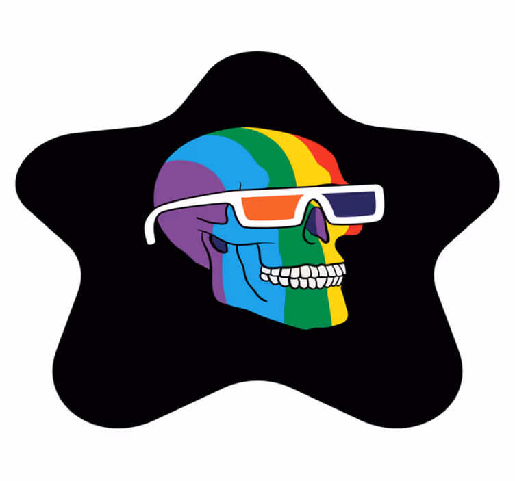 Farverige kranie nuancer mosaik vinyl tæppe - TenStickers