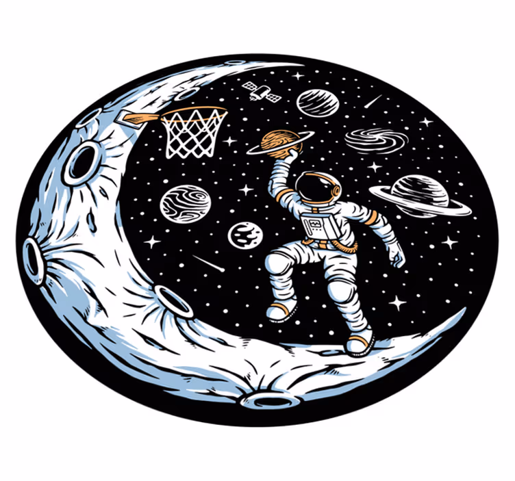 Astronaut-dunking stjerne vinyl tæppe - TenStickers