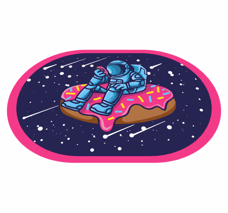 Astronaut donut lover soveværelsestæppe - TenStickers