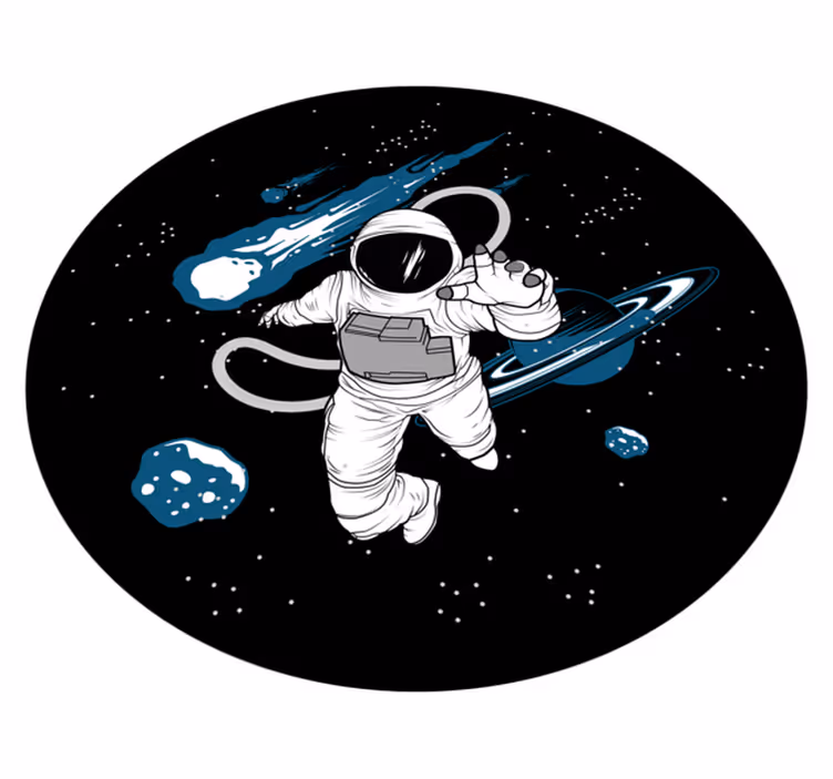 Håndtegnet astronaut karakter soveværelse tæppe - TenStickers