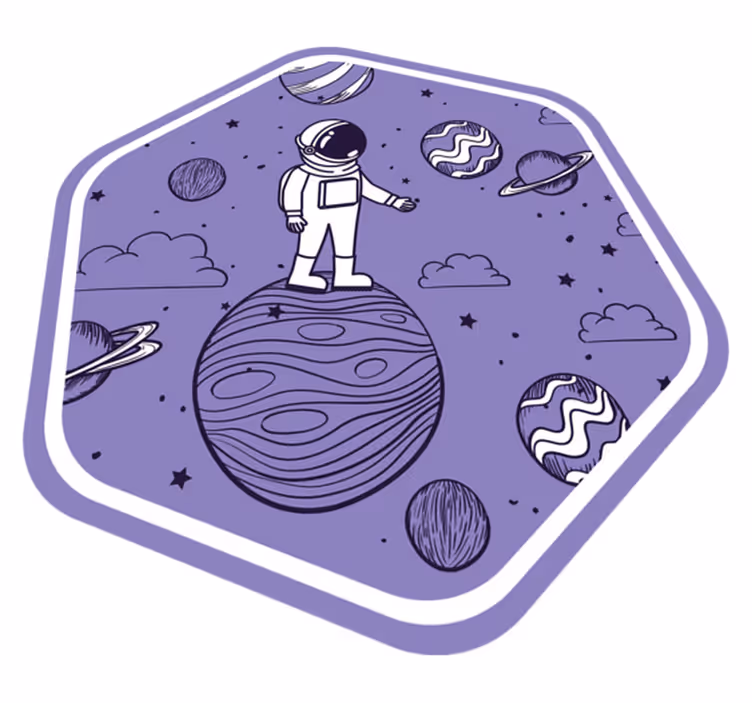 Kosmisk eventyrkoncept stjerne vinyl tæppe - TenStickers