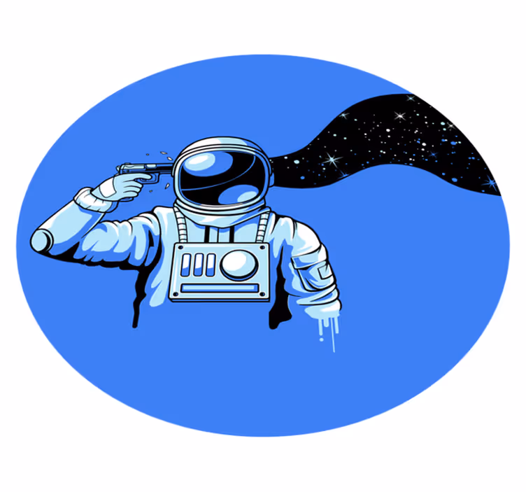 Astronaut kosmisk scene vinyl tæppe til teenagere - TenStickers