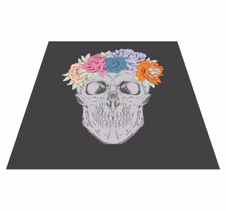 Blomsterkraniekunst vinyl tæppe til teenagere - TenStickers