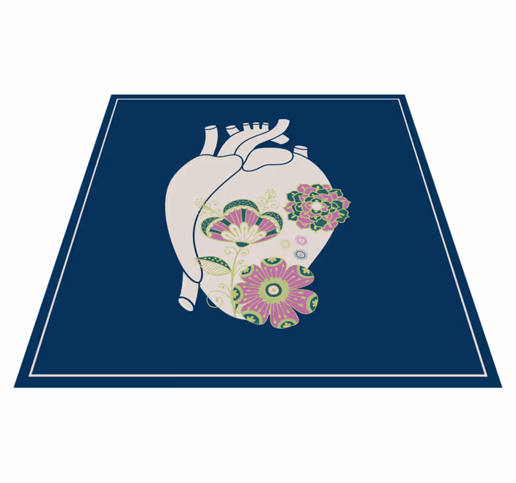 Anatomisk hjerte med blomster tæppe - TenStickers