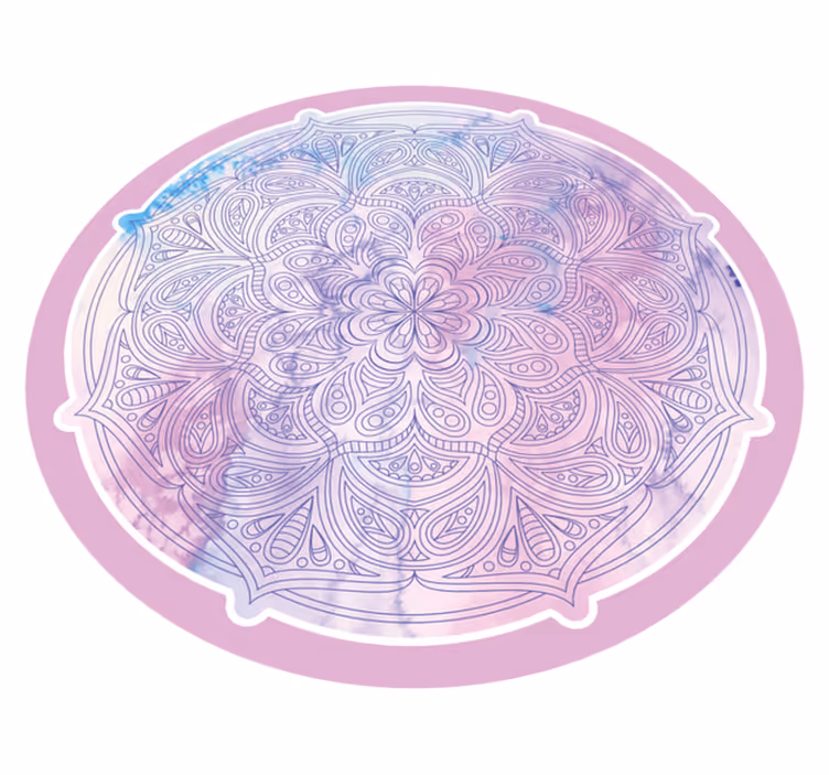 Pastelrosa blomster mandala vinyl tæppe - TenStickers