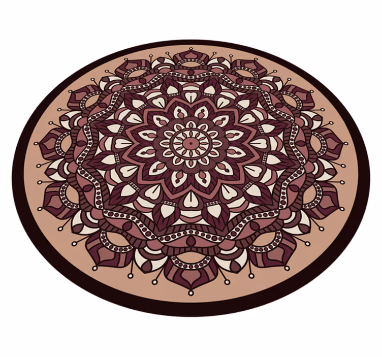 Brunt komplekst motiv mandala vinyl tæppe - TenStickers