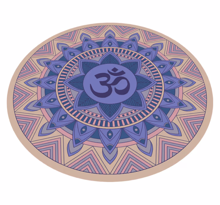 Meditativt lotusmønster mandala vinyl tæppe - TenStickers