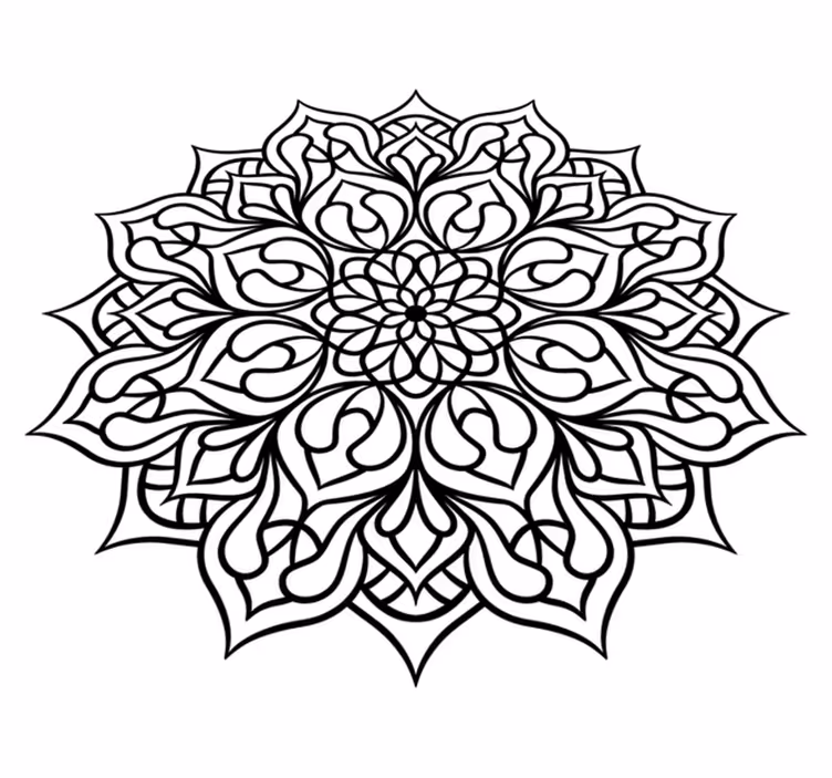 Elegant lilla mønster mandala vinyl tæppe - TenStickers