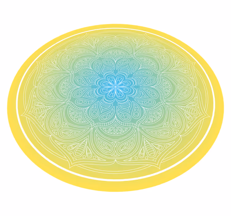 Indviklet blomstermønster mandala vinyl tæppe - TenStickers