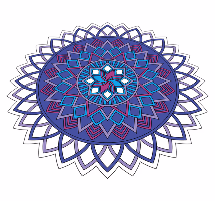 Indviklet blomsterarrangement mandala vinyl tæppe - TenStickers