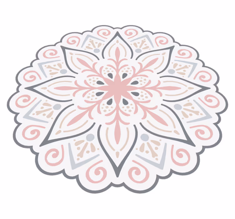 Yndefuldt blomsterelement mandala vinyl tæppe - TenStickers