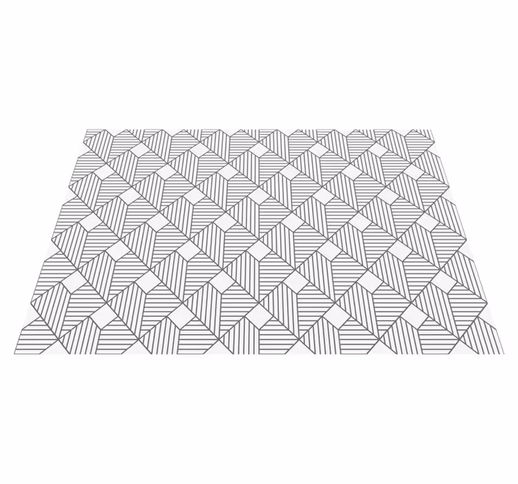 Grå mønstret stil geometriske vinyl tæppe - TenStickers