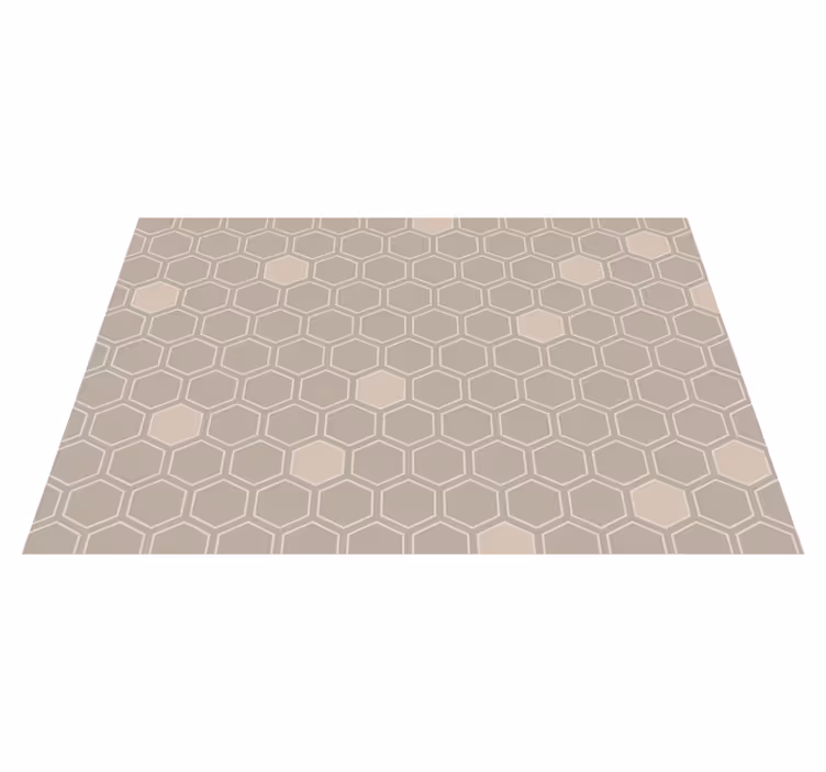 Sekskantet beige motiv geometriske vinyl tæppe - TenStickers