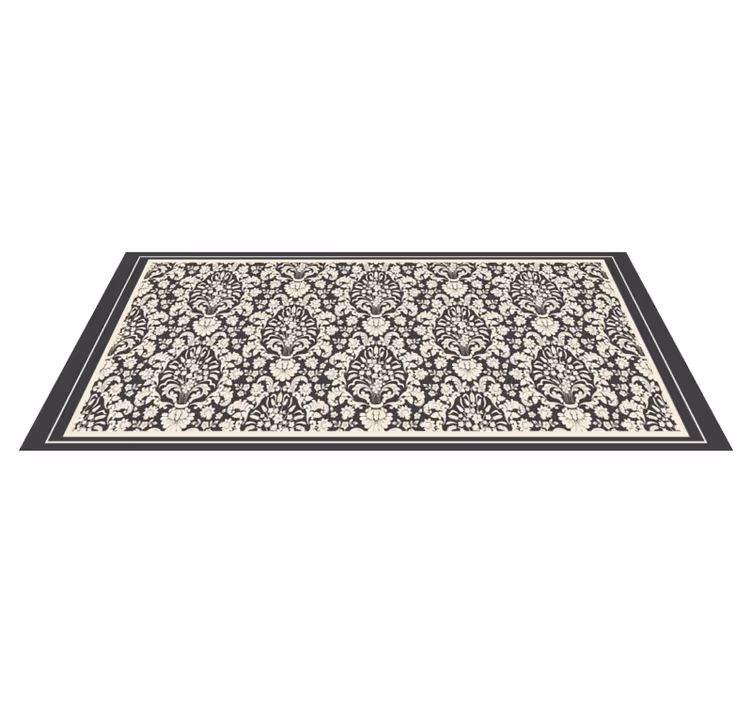 Elegant botanisk træk vintage vinyl tæppe - TenStickers