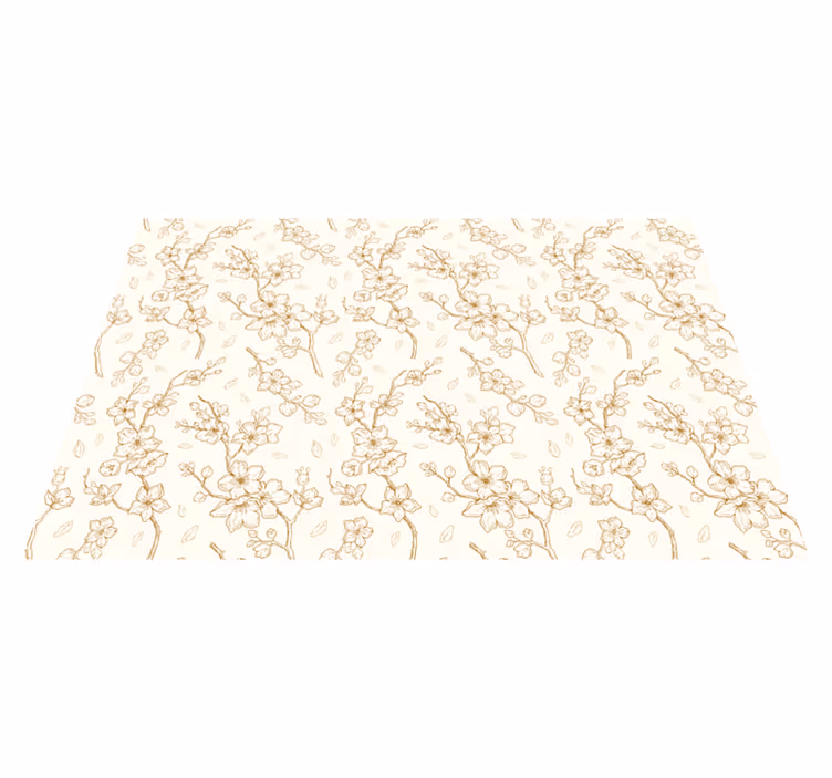 Blomstergren mønster Blomster og planter vinyltæppe - TenStickers