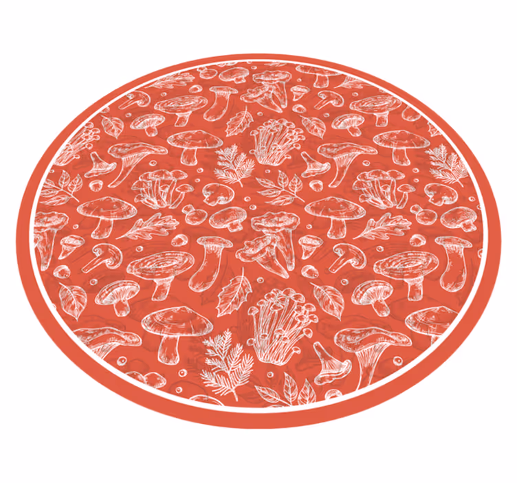 Svampeillustration natur vinyl tæppe - TenStickers