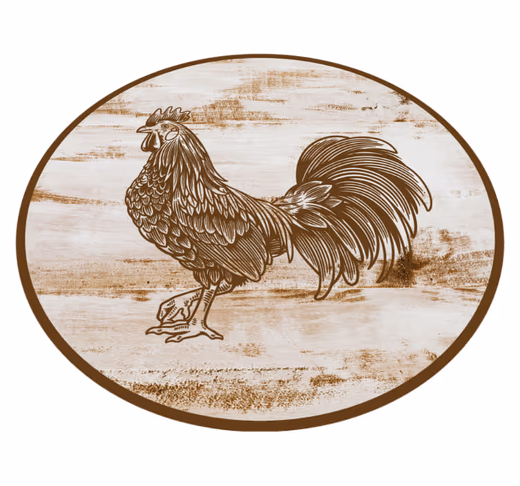 Vintage hane illustration vinyltæpper med dyr - TenStickers