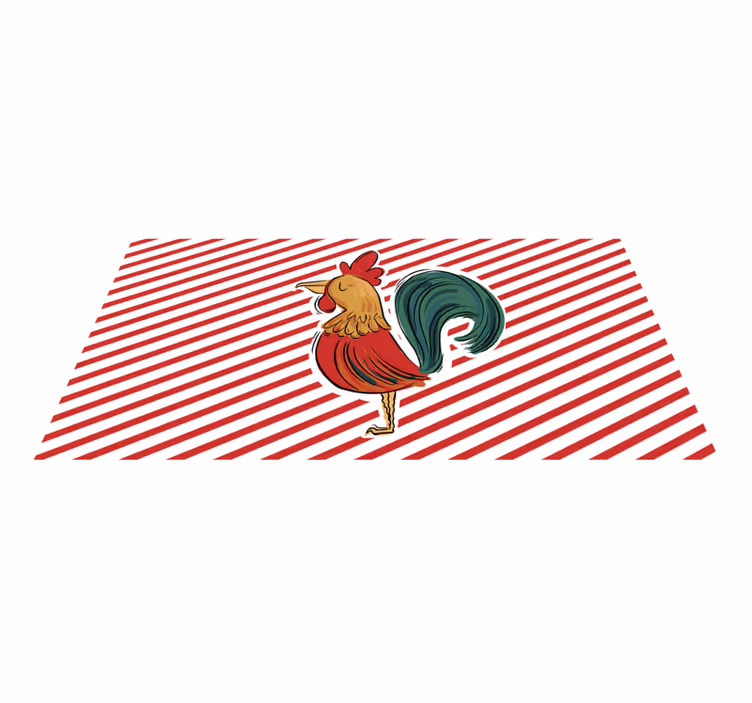 Vinyltæpper med dyr colorful rooster artwork - TenStickers