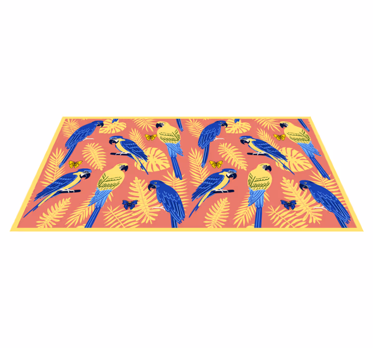 Tropiske papegøjemønstre natur vinyl tæppe - TenStickers