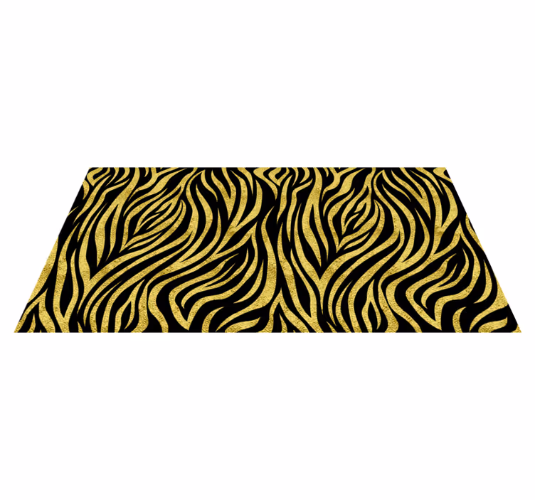 Gyldent zebra mønster vinyltæppe med dyreprint - TenStickers