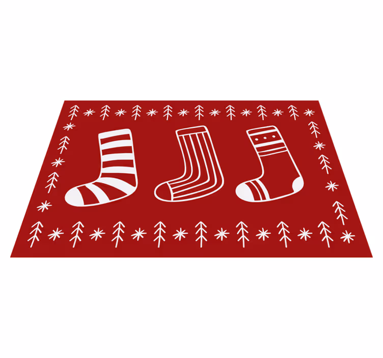 Ornamenter broderi jul vinyl tæppe - TenStickers