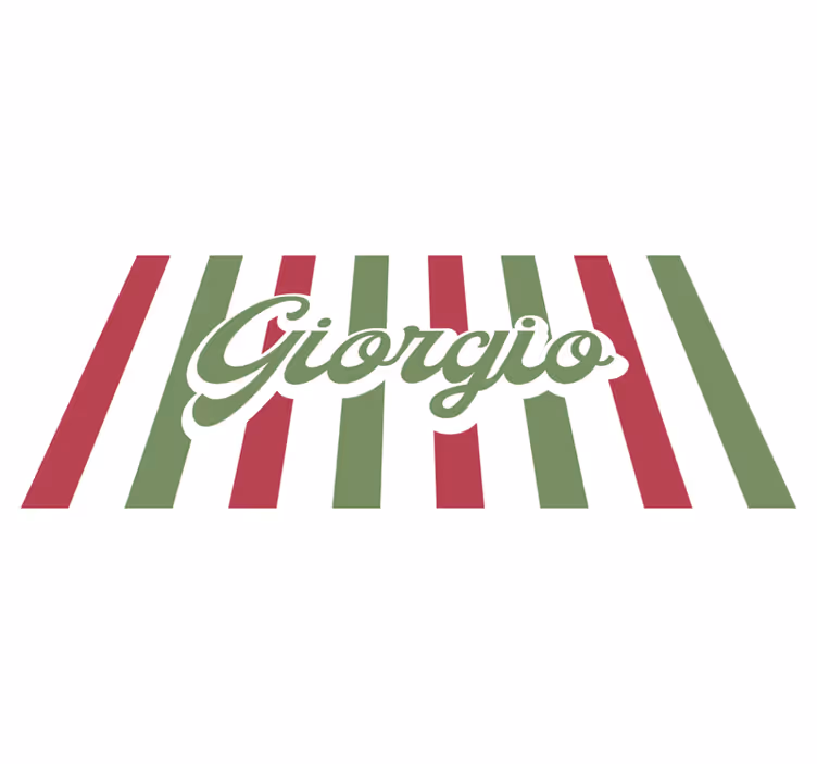 Italiensk flag vinyl tæppe med navn - TenStickers