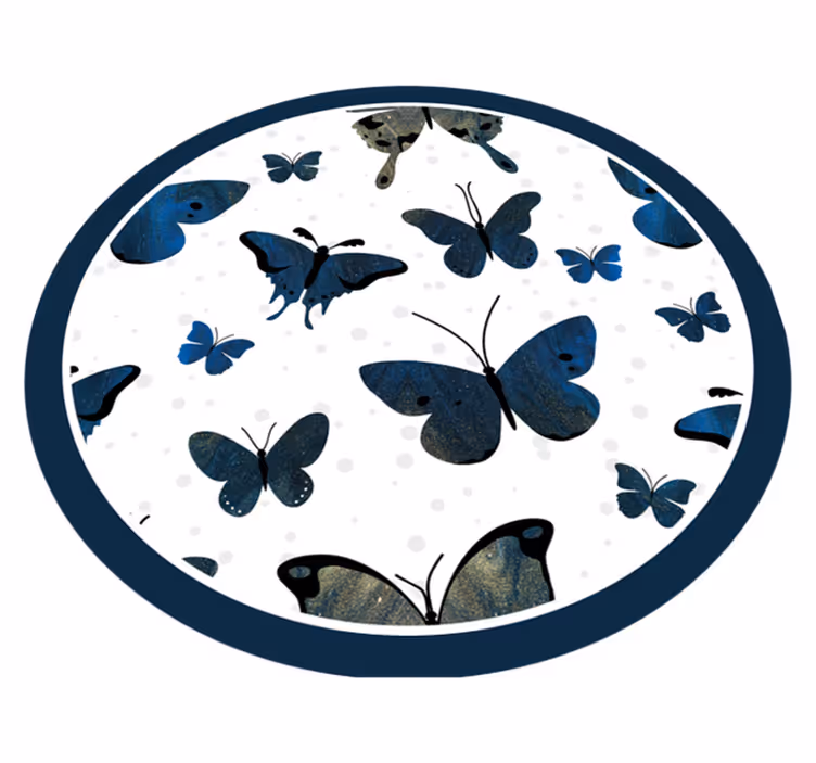 Blå sommerfuglemotiv vinyltæpper med dyr - TenStickers