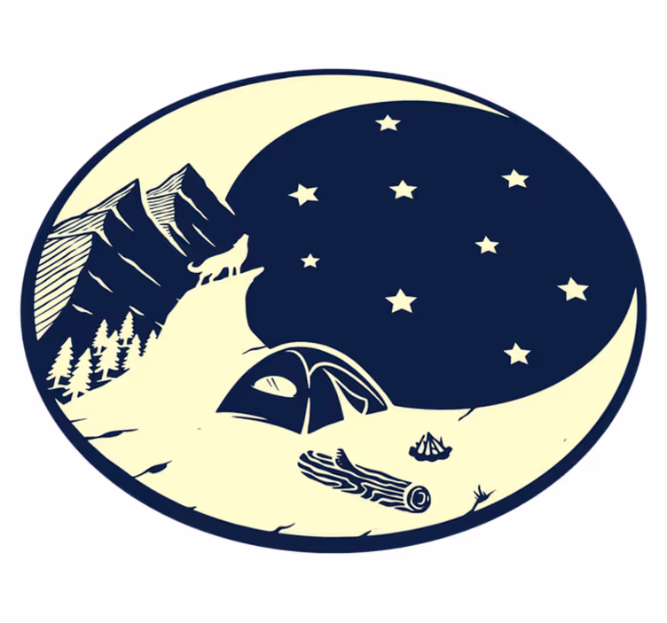 Måneskin campingscene natur vinyl tæppe - TenStickers