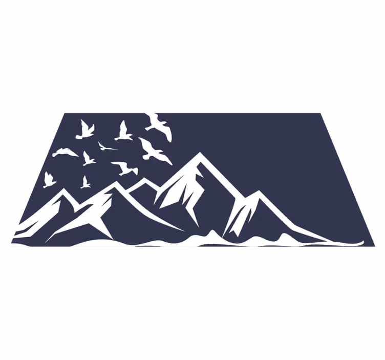 Bjergfugle silhuet natur vinyl tæppe - TenStickers