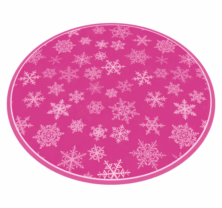 Pink snefnug mønster jul vinyl tæppe - TenStickers