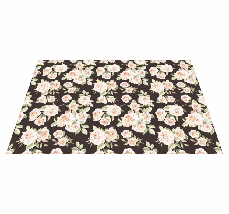 Rose blomstermønster Blomster og planter vinyltæppe - TenStickers