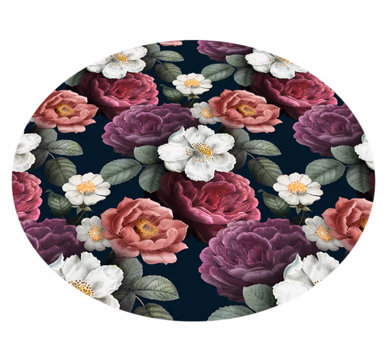 Yndefuld botanisk komposition Blomster og planter vinyltæppe - TenStickers