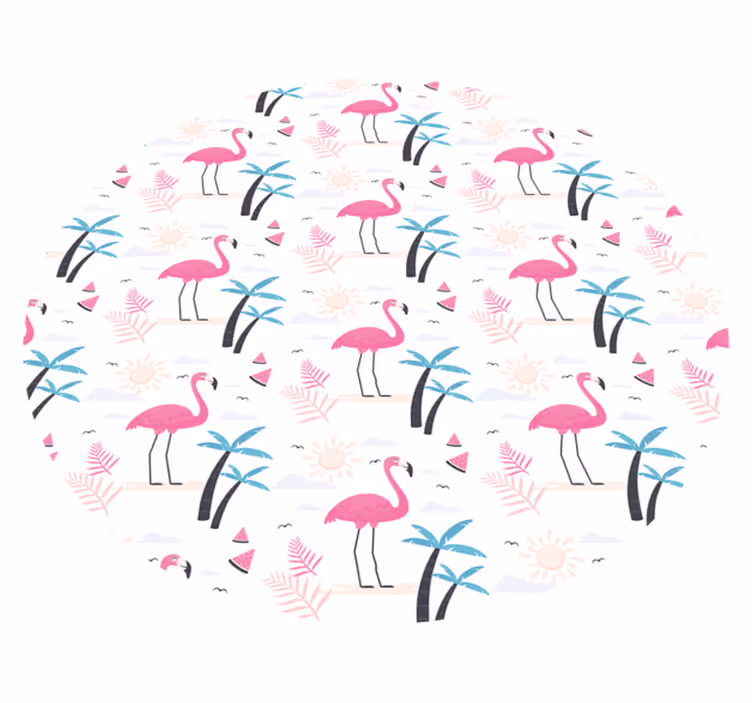 Tropisk pink flamingo dyretæppe - TenStickers
