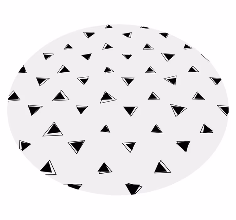 Monokrome sorte trekanter geometriske vinyl tæppe - TenStickers